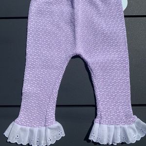 New Paty Purple & White Infant Baby Eyelet Pants